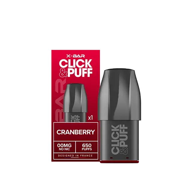X-Bar Click & Puff pod Cranberry 2ml bær
