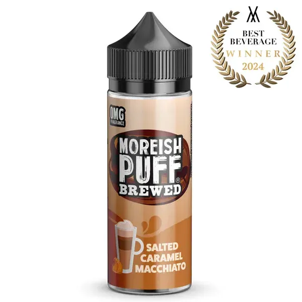 Moreish Puff Brewed Salted Caramel Macchiato shortfill 100ml kaffe