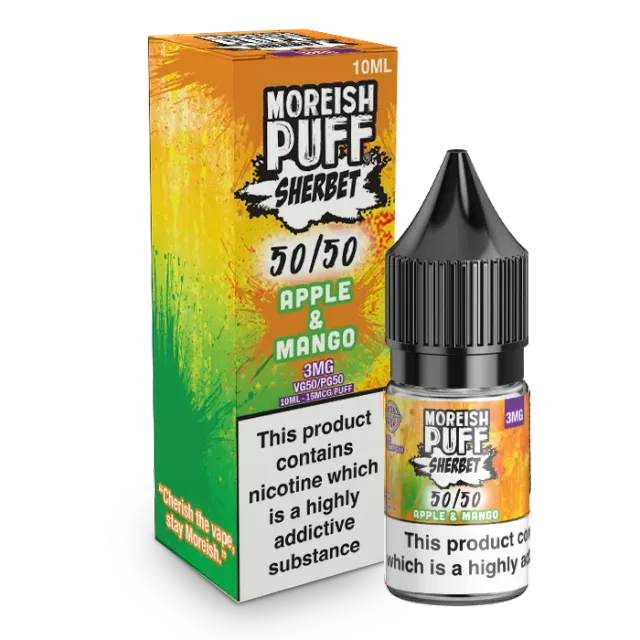 Moreish Puff Sherbet Apple Mango e-væske 10ml 12mg syrlig