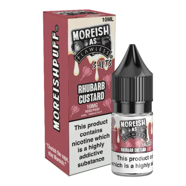 Moreish As Flawless Rhubarb Custard nic salt 10ml 10mg