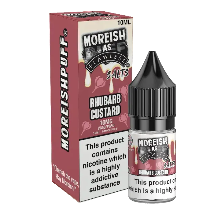 Moreish As Flawless Rhubarb Custard nic salt 10ml 10mg