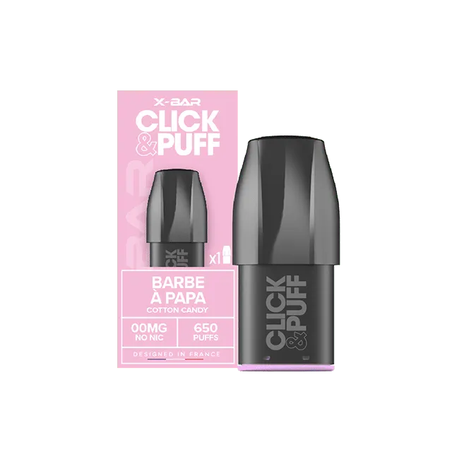 X-Bar Click & Puff pod vape sukkerspinn 2 ml