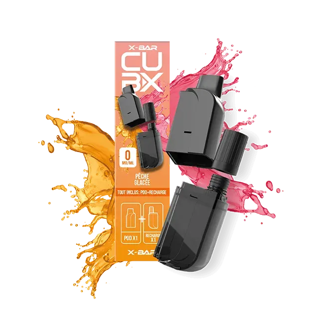X-Bar CUBX pods fersken is 11ml 2-pakning