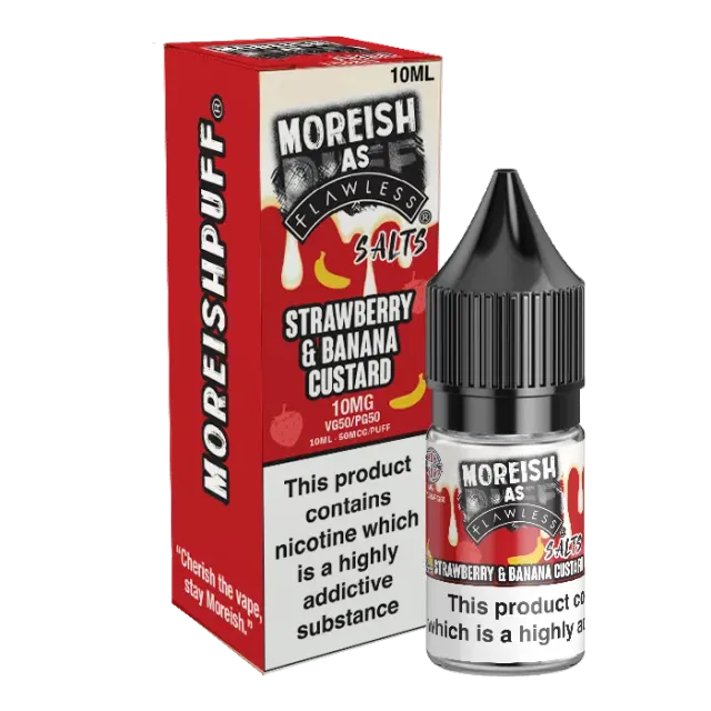 Moreish As Flawless Strawberry Banana Custard nicsalt 10ml 20mg