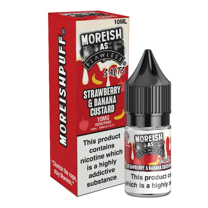 Moreish As Flawless Strawberry Banana Custard nicsalt 10ml 20mg