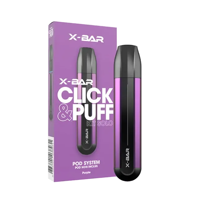 X-Bar Click & Puff Solo Purple vape kit 500mAh