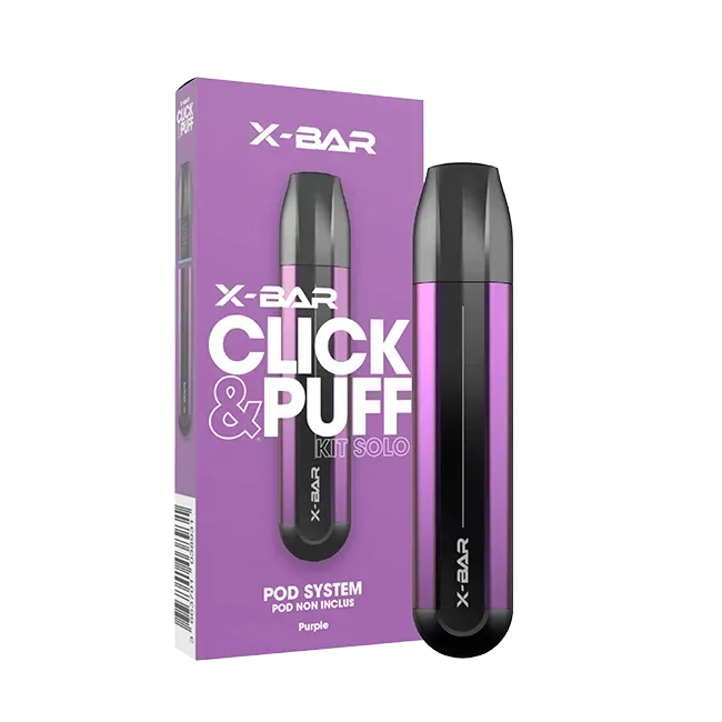 X-Bar Click & Puff Solo Purple vape kit 500mAh