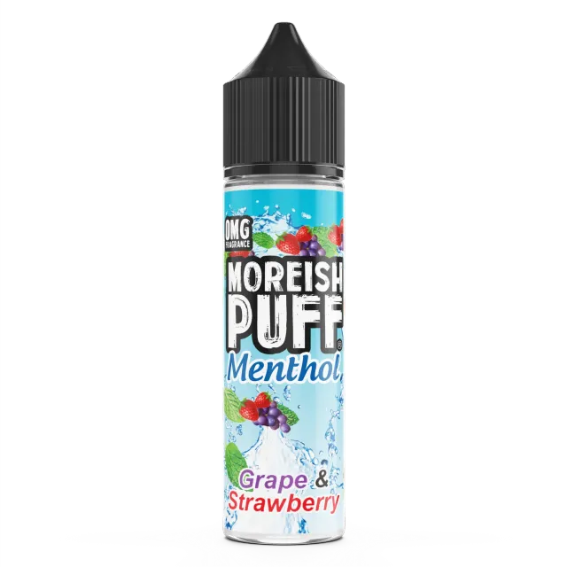 Moreish Puff Menthol Grape Strawberry e-væske 50ml 0mg mentol
