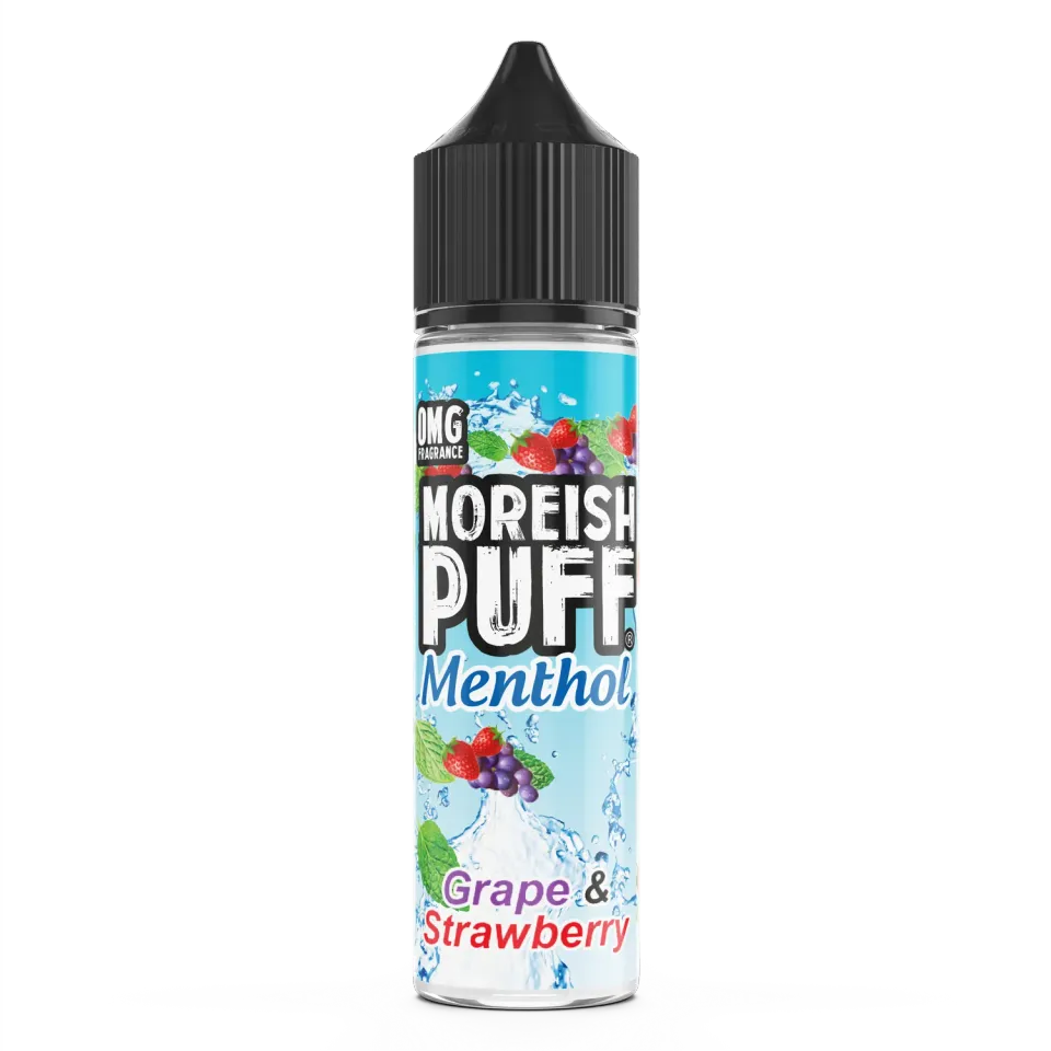 Moreish Puff Menthol Grape Strawberry e-væske 50ml 0mg mentol