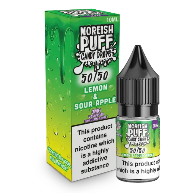Moreish Puff Candy Drops e-juice 10ml 12mg surt eple