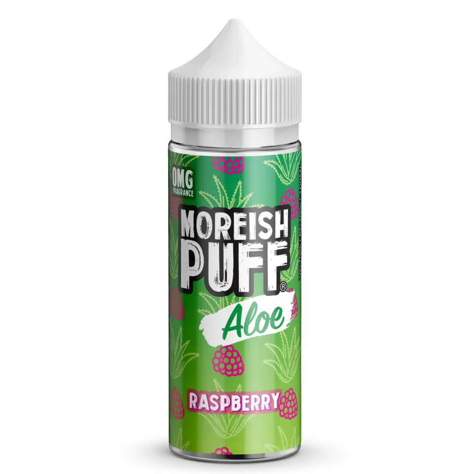 Moreish Puff Aloe Raspberry e-væske 100ml bringebær