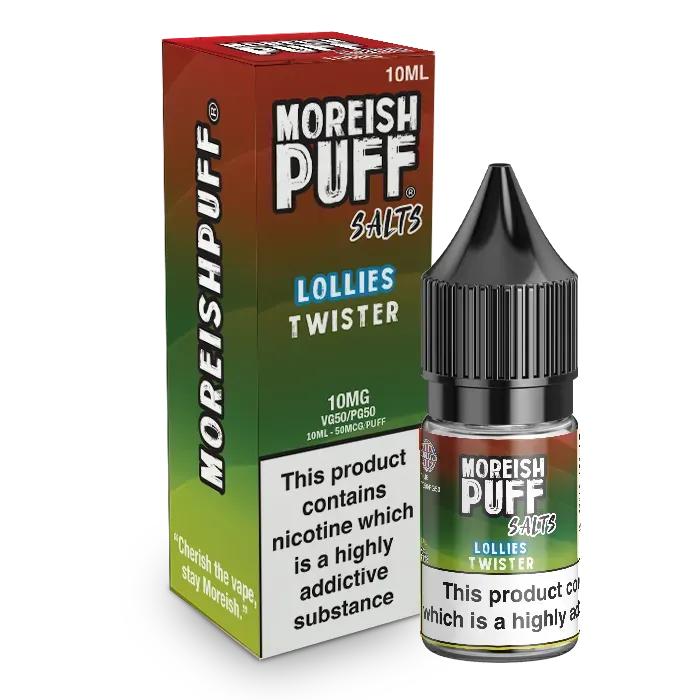 Moreish Puff Lollies Twister e-væske 10ml jordbær-sitrus