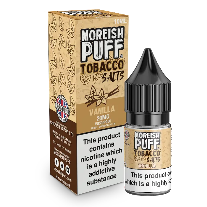 Moreish Puff Vanilla Tobacco nikotinsalt 10ml vanilje