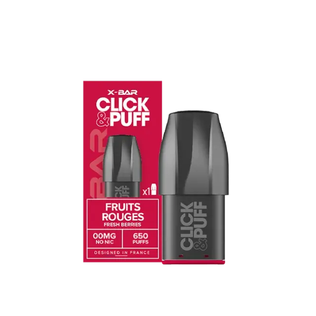 X-Bar Click & Puff Pod røde bær 2 ml bærblanding