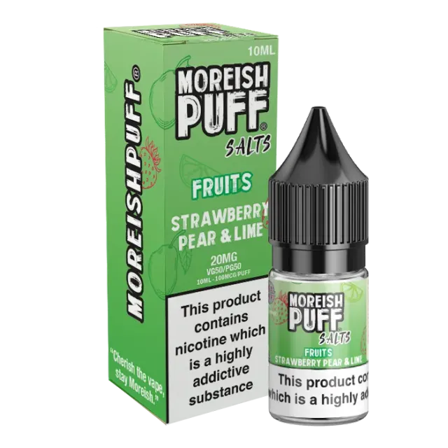 Moreish Puff Fruits Strawberry Pear Lime nikotinsalt 10ml 10mg