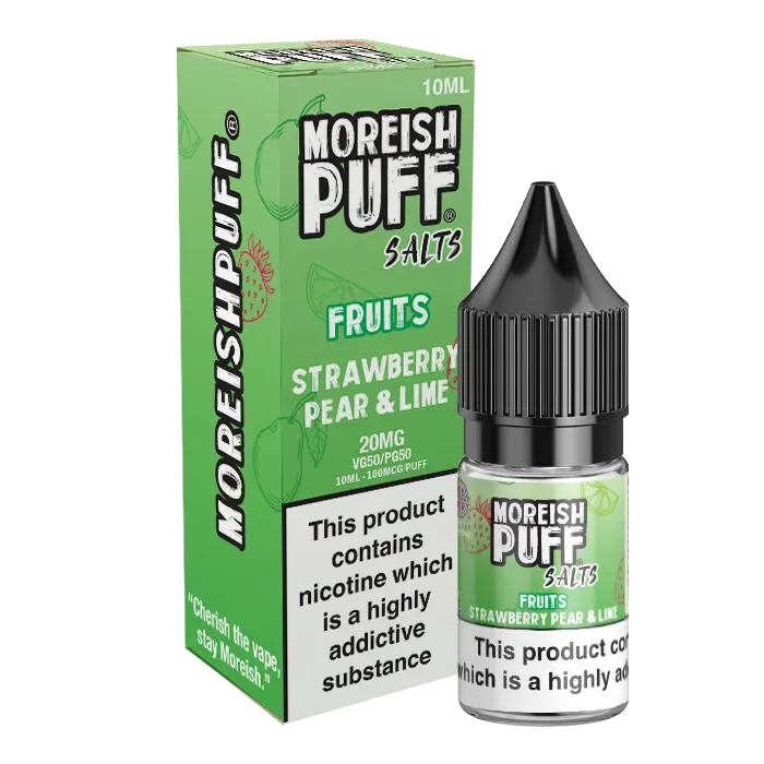 Moreish Puff Fruits Strawberry Pear Lime nikotinsalt 10ml 10mg