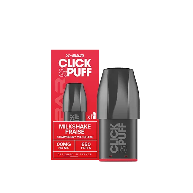 X-Bar Click & Puff Milkshake Fraise pod 2ml jordbær