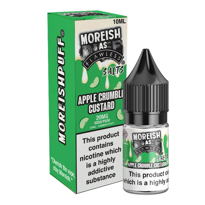 Moreish As Flawless Apple Crumble Custard 10ml nic salt 10mg