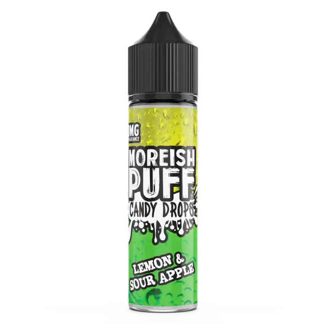 Moreish Puff Candy Drops Lemon Sour Apple e-væske 50ml sur
