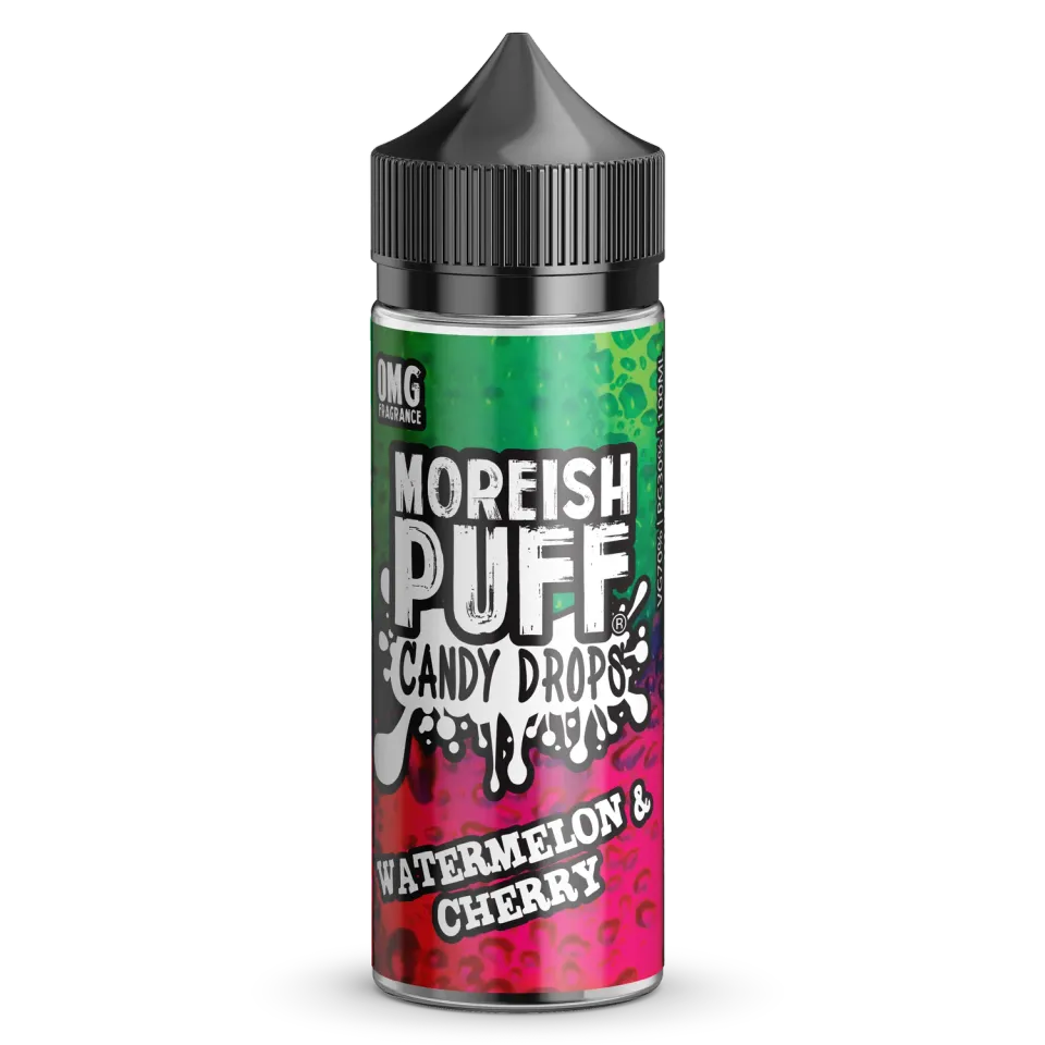 Moreish Puff Candy Drops Watermelon & Cherry e-væske 100ml nikotinfri