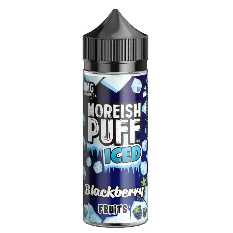 Moreish Puff Iced Blackberry Fruits e-væske 100ml bjørnebær-is