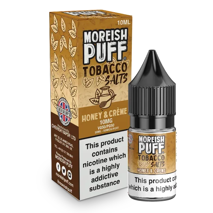 Moreish Puff Honey and Creme Tobacco nikotinsalt 10ml 10mg honning