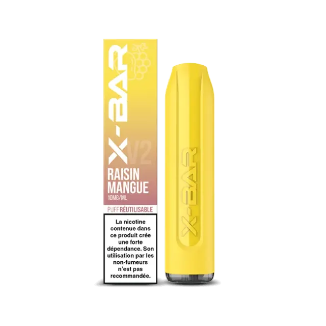 X-Bar 650 Mangue Raisin vape 2 ml mango drue