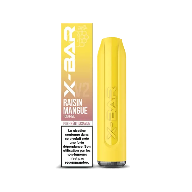 X-Bar 650 Mangue Raisin vape 2 ml mango drue
