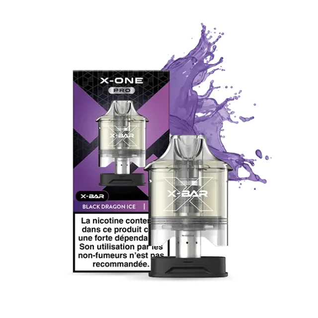 X-Bar X-One Pro pods black dragon ice 12 ml dragonfrukt is