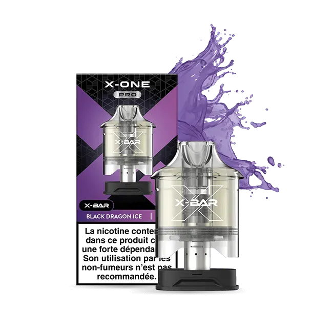 X-Bar X-One Pro pods black dragon ice 12 ml dragonfrukt is