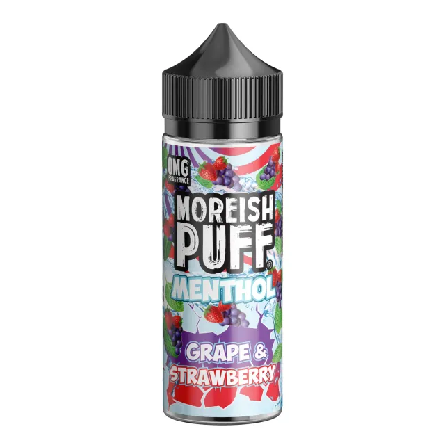 Moreish Puff Menthol Grape Strawberry e-væske 100ml mentol