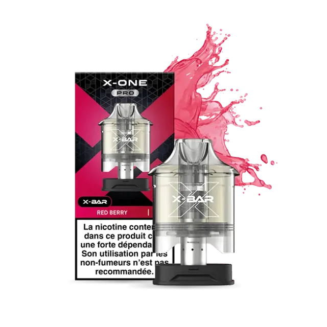 X-Bar X-One Pro pods red berry 12 ml røde bær