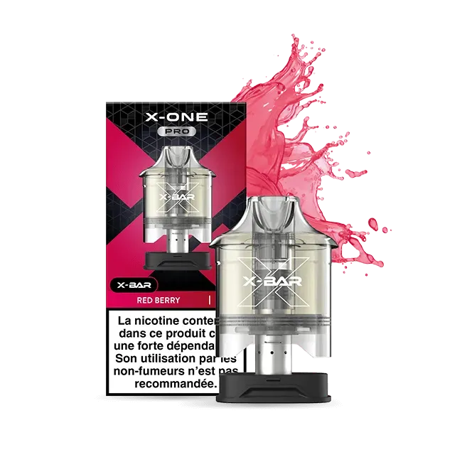 X-Bar X-One Pro pods red berry 12 ml røde bær
