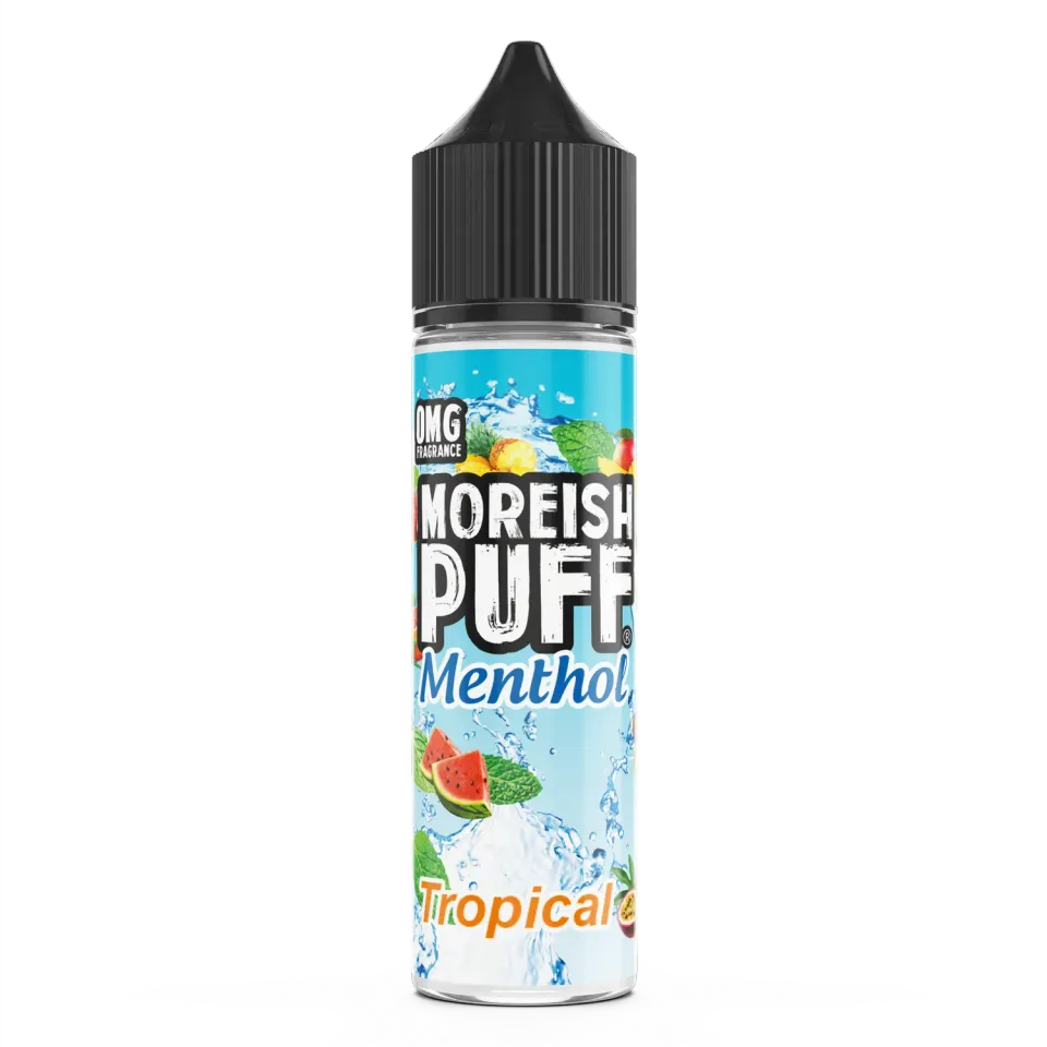 Moreish Puff Menthol Tropical e-juice 50ml frisk mentol