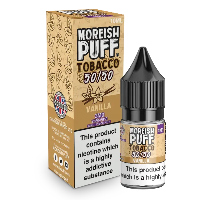Moreish Puff Tobacco Vanilla e-væske 10ml vanilje
