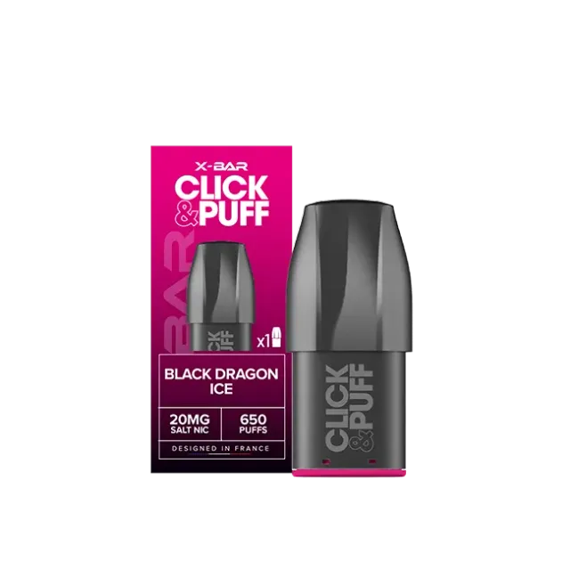 X-Bar Click & Puff pod black dragon ice 2 ml