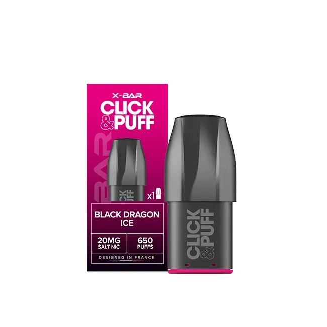 X-Bar Click & Puff pod black dragon ice 2 ml