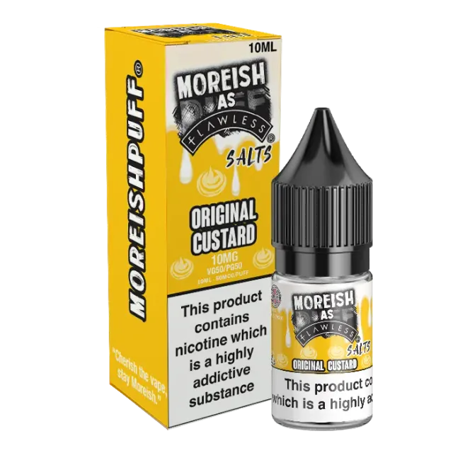 Moreish As Flawless Original Custard e-væske 10ml 10mg vanilje
