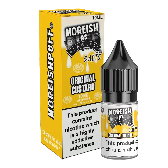 Moreish As Flawless Original Custard e-væske 10ml 10mg vanilje