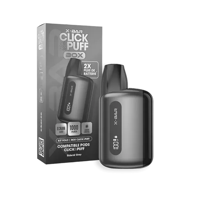 X-Bar Click & Puff Box Sideral Gray batteri 1000mAh grå