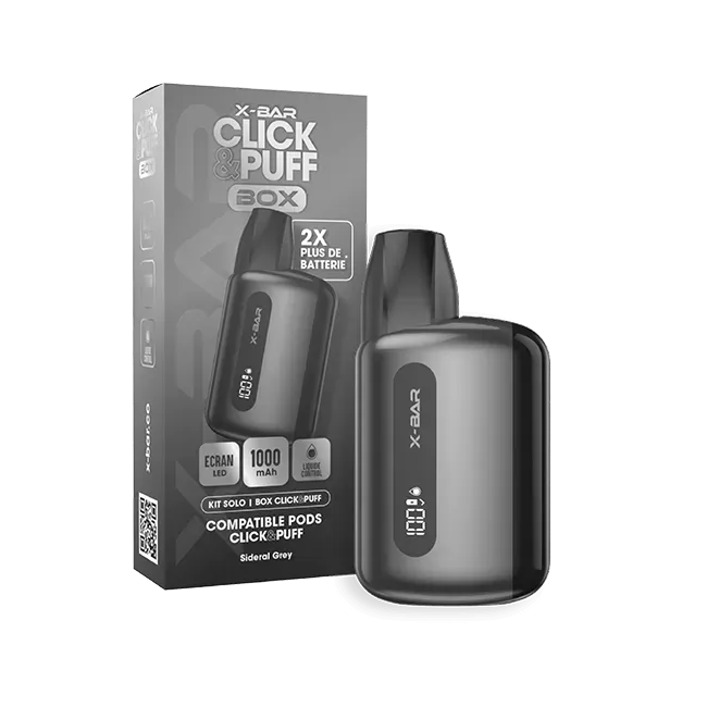 X-Bar Click & Puff Box Sideral Gray batteri 1000mAh grå