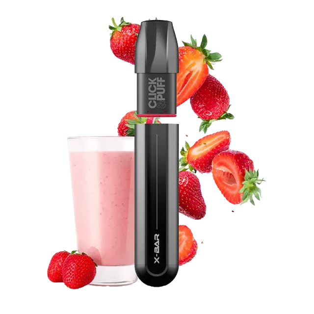 X-Bar Click & Puff kit pod-kit jordbær milkshake 20mg