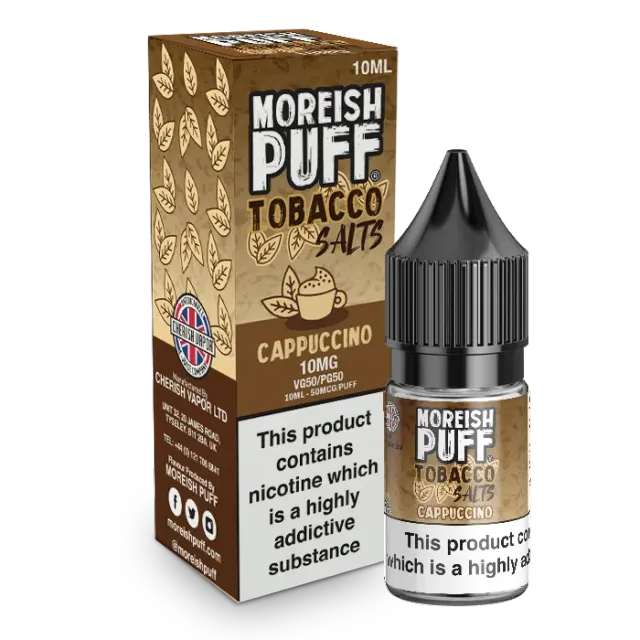 Moreish Puff Tobacco Cappuccino e-væske 10ml kaffe